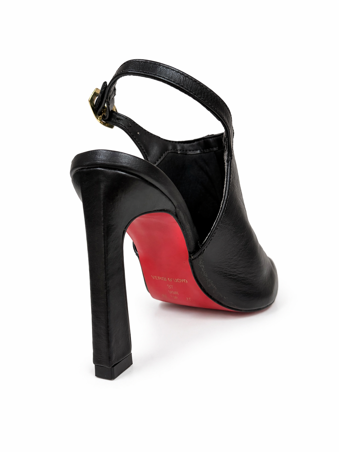 Abotinado Slingback New Venetro - Preto Liso