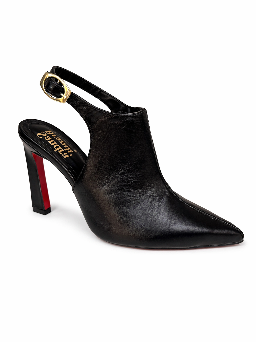 Abotinado Slingback New Venetro - Preto Liso